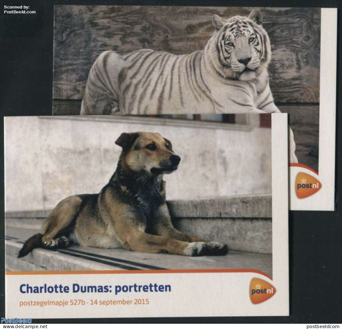 Netherlands 2015 Charlotte Dumas, Animal Portraits, Presentation Pack 527a+b, Mint NH, Nature - Animals (others & Mixe.. - Neufs