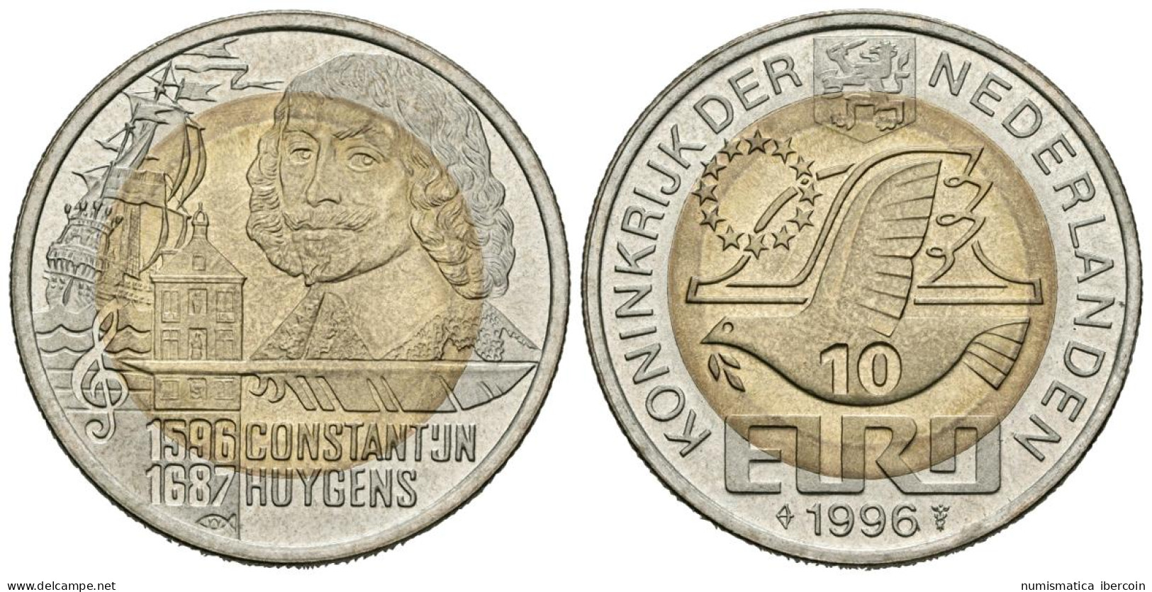 HOLANDA. 10 Euro. 1996. CONSTANTIJN HUYGENS. CuNi, La. 10,45g. SC. - Sonstige & Ohne Zuordnung