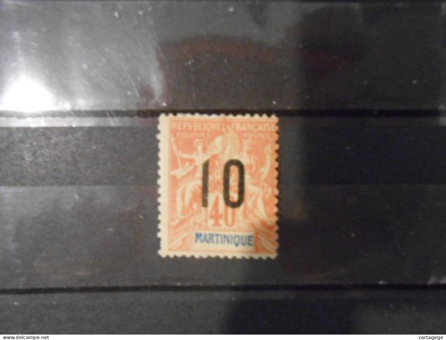 MARTINIQUE YT 80 TYPE DUBOIS SURCHARGE 10 Noir Sur 40c* - Unused Stamps