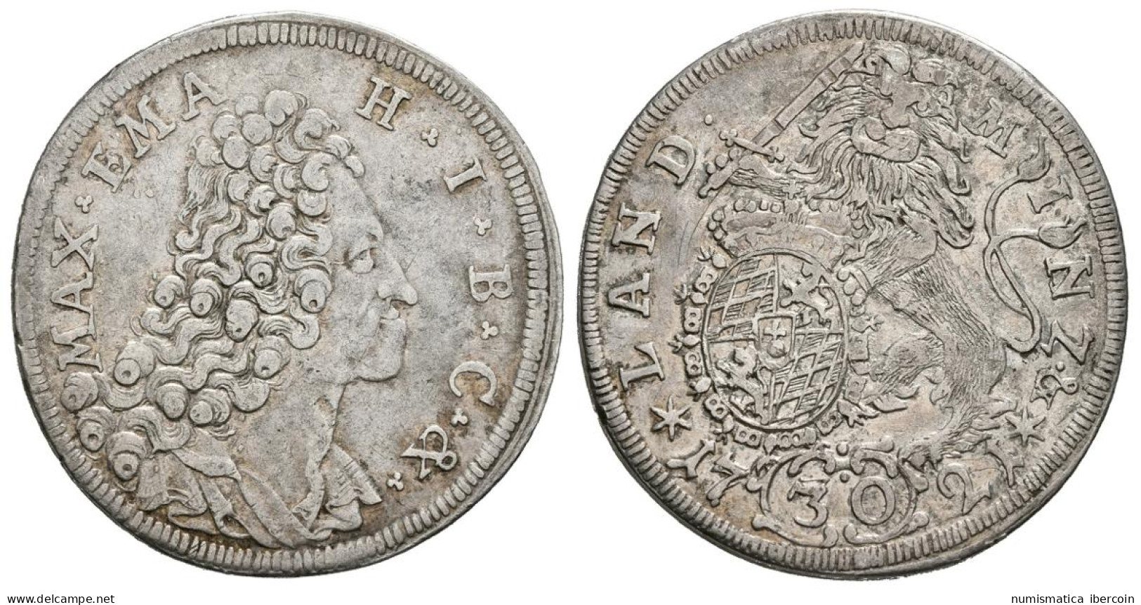 ALEMANIA. 30 Kreuzer (Ar.7,35g/28,8mm). 1721. Maximiliam II, Emanuel. (KM#391). - Andere & Zonder Classificatie