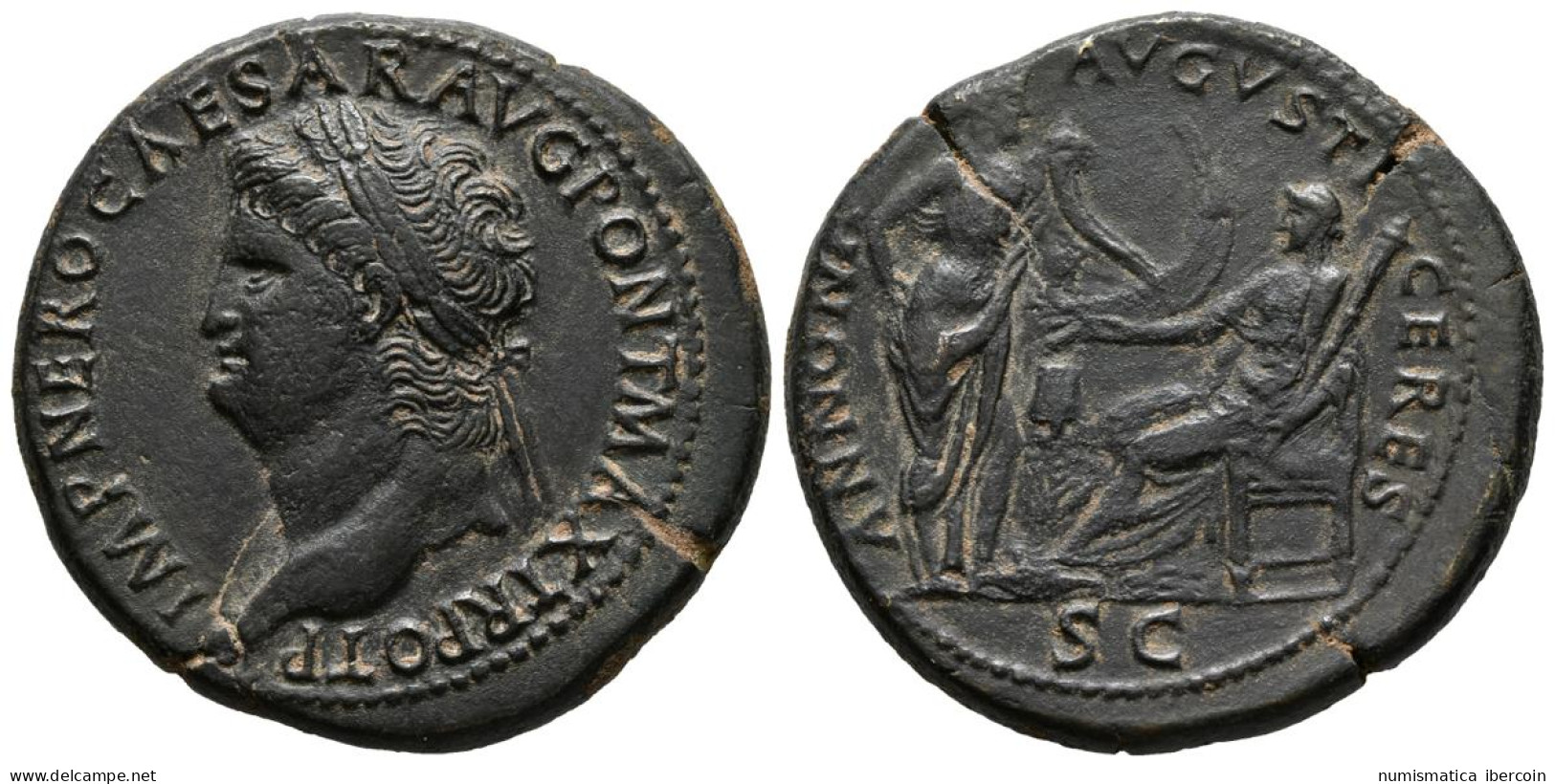 NERON. Sestercio. (Ae. 26,18g/36mm). 65 D.C. Lugdunum. (RIC 495). EBC. Extraord - La Dinastía Julio-Claudia (-27 / 69)