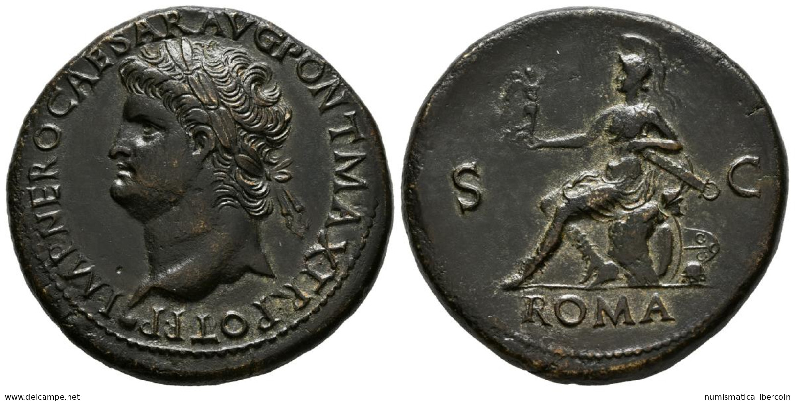 NERON. Sestercio. (Ae. 25,62g/34mm). 66 D.C. Lugdunum. (RIC 517). EBC. Ligerame - The Julio-Claudians (27 BC To 69 AD)