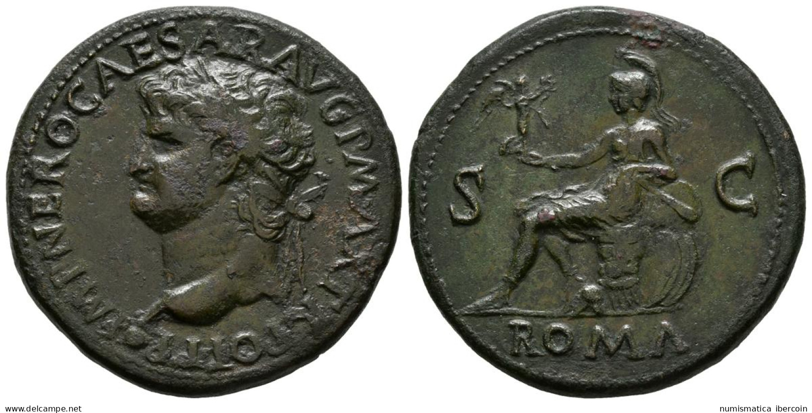 NERON. Sestercio. (Ae. 27,81g/36mm). 67 D.C. Lugdunum. (Lyon 268). MBC+/EBC. Po - The Julio-Claudians (27 BC To 69 AD)