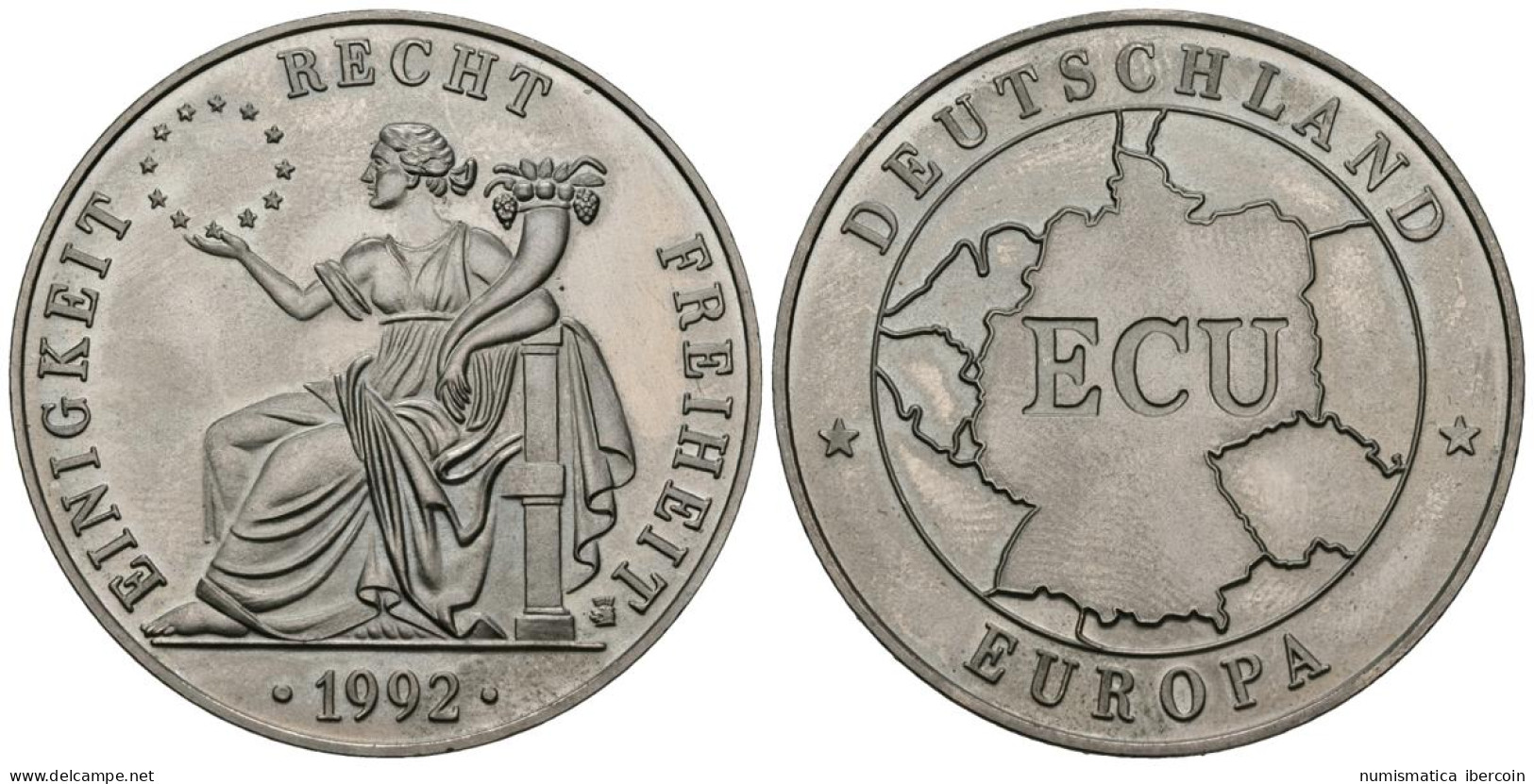 ALEMANIA. 1 Ecu. Einigkeit Recht Freiheit. 1992. (Cu-Ni. 24,87g/40,00mm). SC. - Sonstige & Ohne Zuordnung