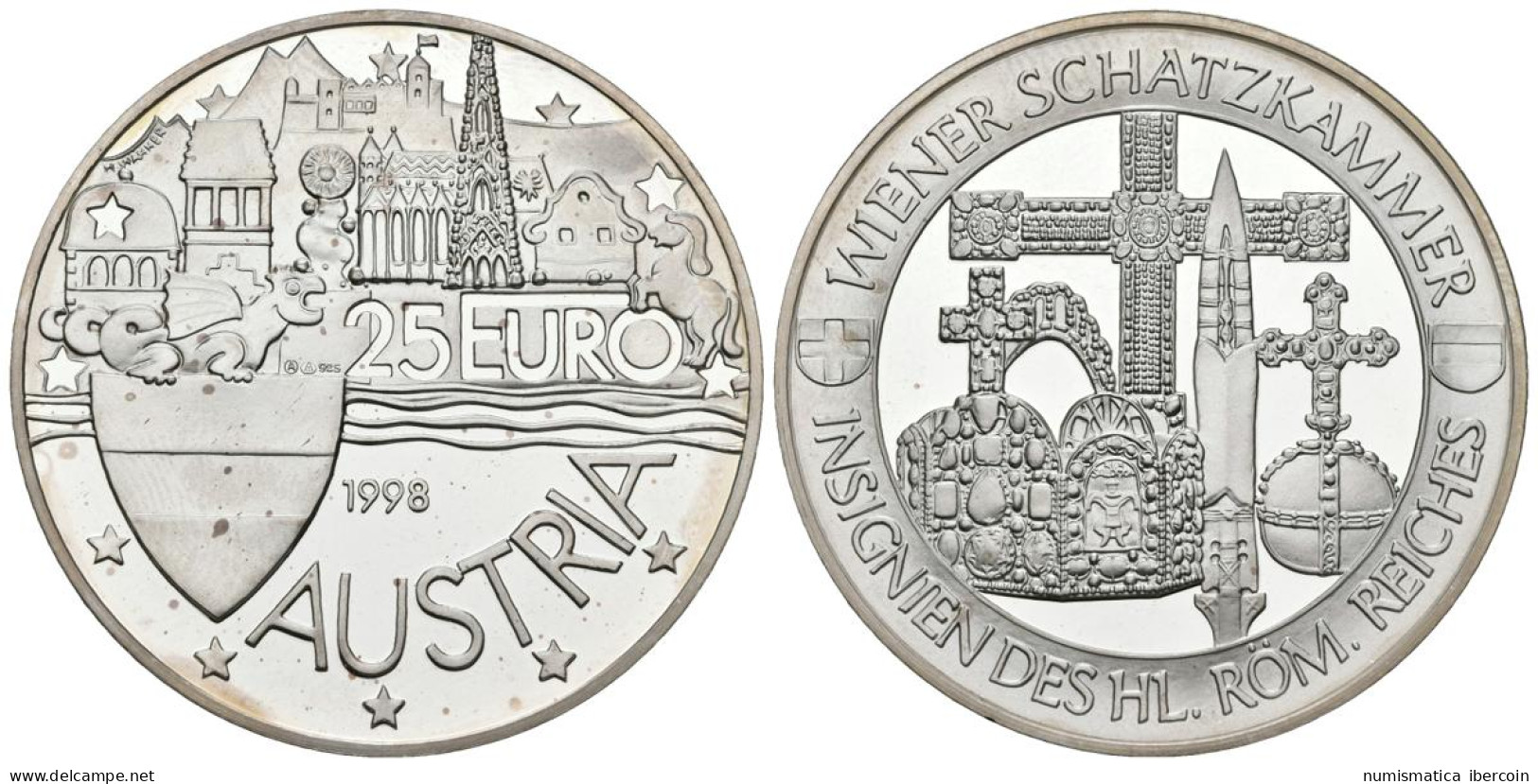 AUSTRIA.  25 Euro. Tesoro De Viena. 1998. (Ar. 24,15g/37,00mm). Proof. - Autres & Non Classés