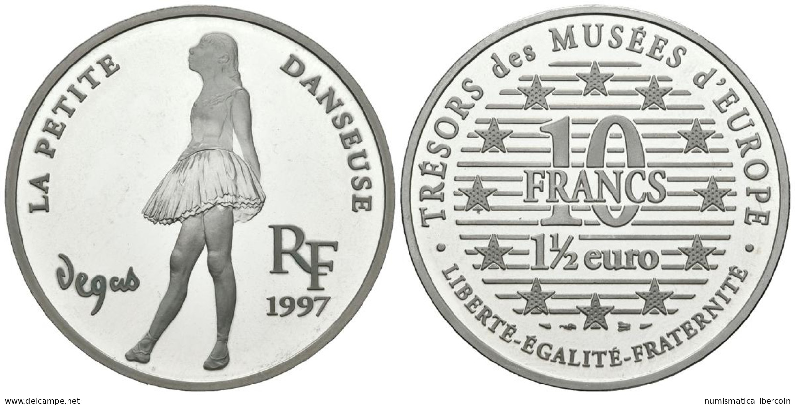 FRANCIA. 10 Francs. 1 1/2 Euro. Tesoros De Los Museos De Europa. Degas. 1997. ( - Other & Unclassified