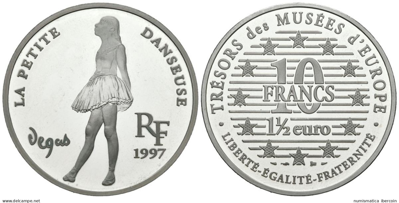 FRANCIA. 10 Francs. 1 1/2 Euro. Tesoros De Los Museos De Europa. Degas. 1997. ( - Sonstige & Ohne Zuordnung