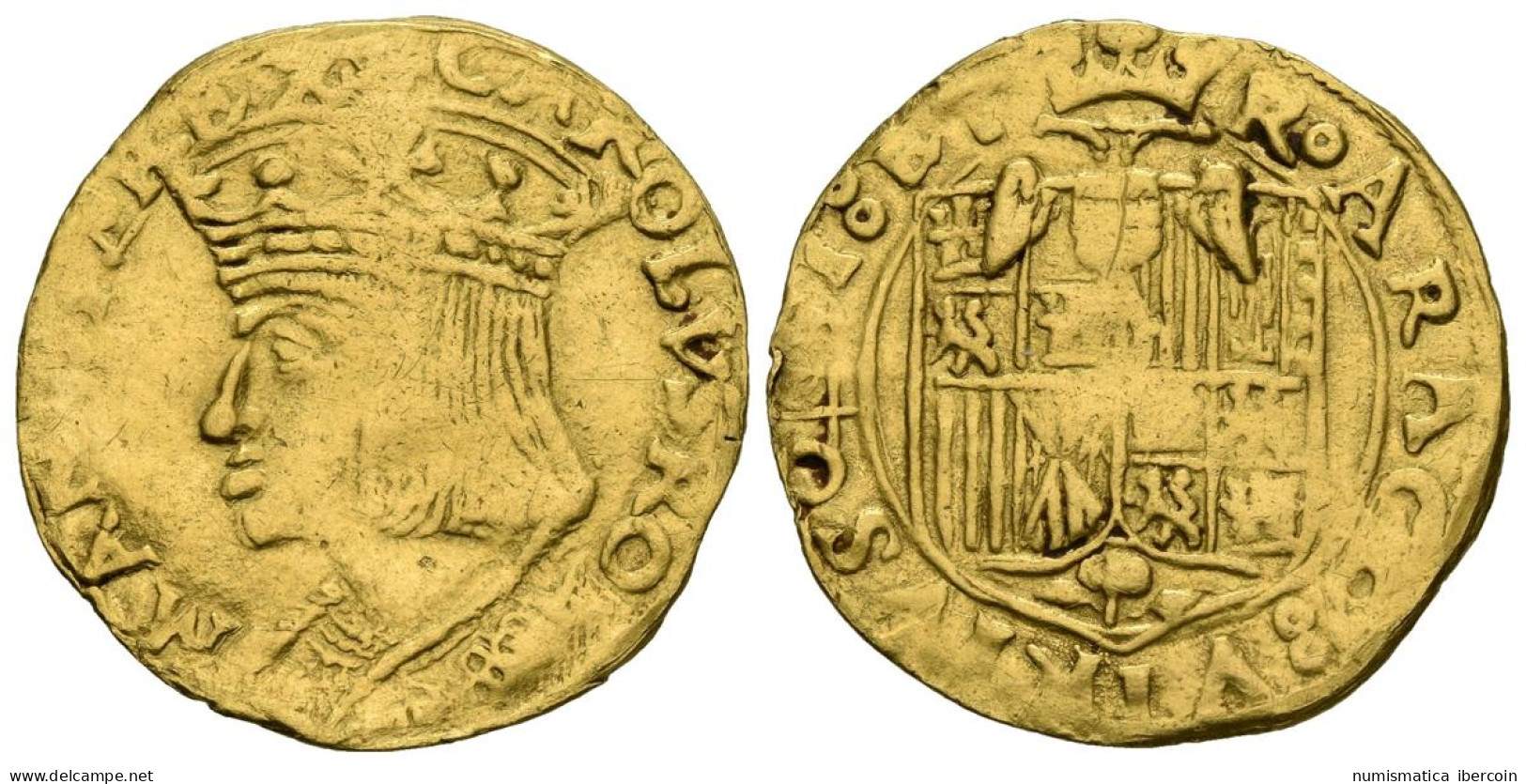 CARLOS V (1516-1556). Ducado. (Au. 3,44g/22mm). S/D. Nápoles. (MIR 128; Pannuti - Monete Provinciali