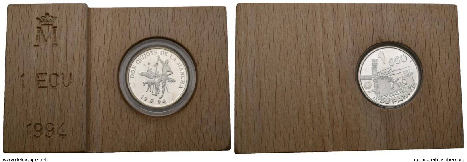 CONTEMPORANEO. 1 Ecu. (Ar. 6,72g/24mm). 1994. Cervantes-Don Quijote. PROOF. 125 - Altri & Non Classificati