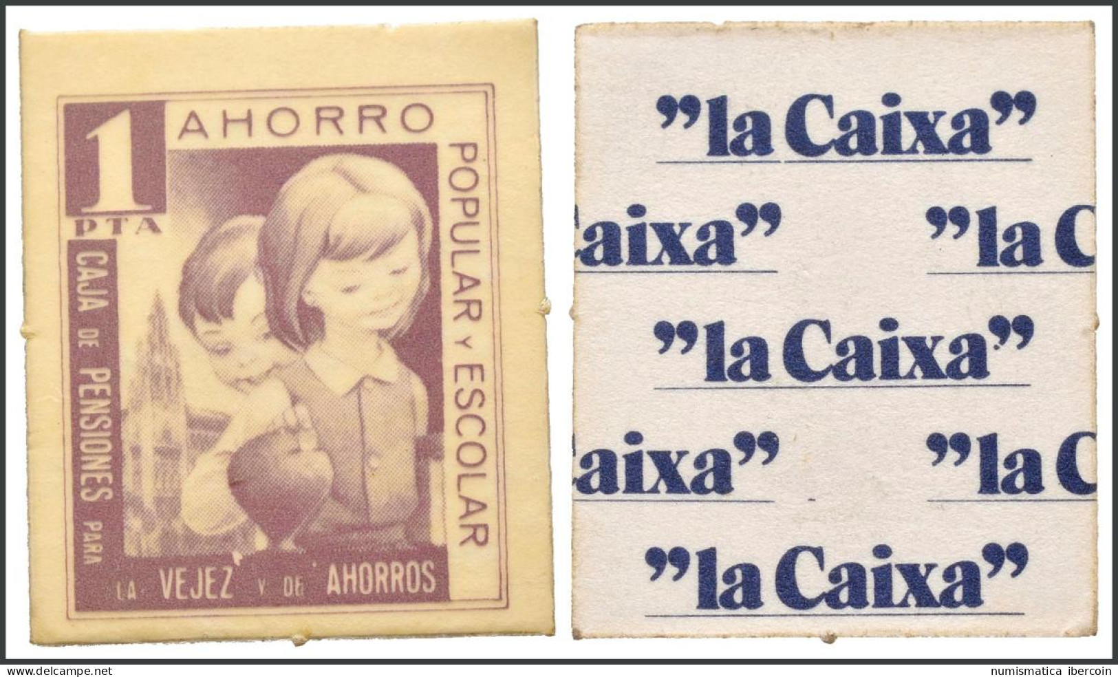 BARCELONA (1980va).Vale De 1 Peseta Para La Caja De Pensiones Para La Vejez Y A - Sonstige & Ohne Zuordnung