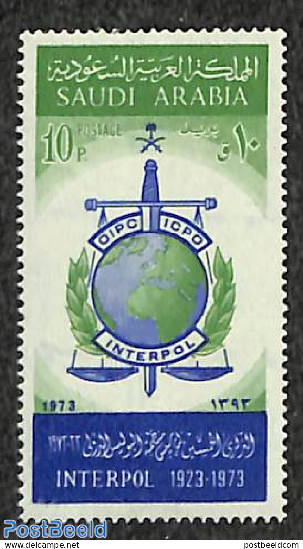 Saudi Arabia 1974 10p, Stamp Out Of Set, Mint NH, Various - Police - Policia – Guardia Civil