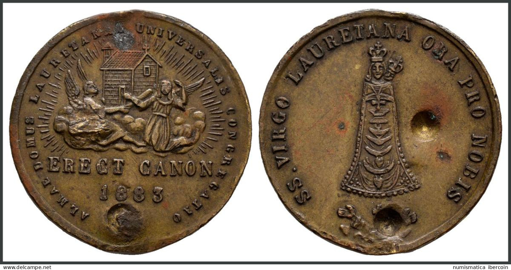 Medalla De La Virgen De Loreto De 1883 (lauretana). MBC - Other & Unclassified