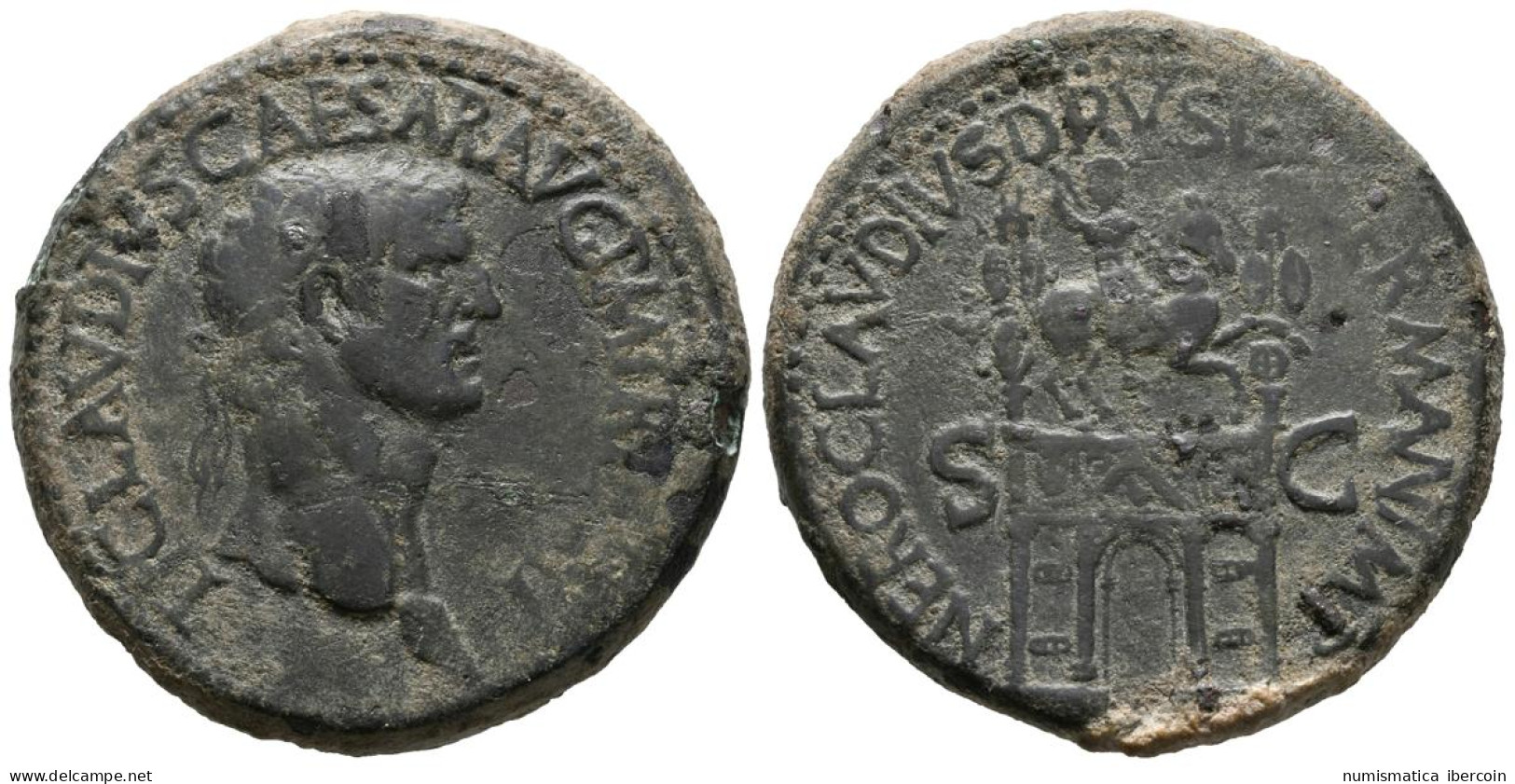 CLAUDIO I. Sestercio. (Ae. 30,36g/36mm). 41-50 D.C. 41-42 D.C. Roma. Anv: TI CL - La Dinastía Julio-Claudia (-27 / 69)