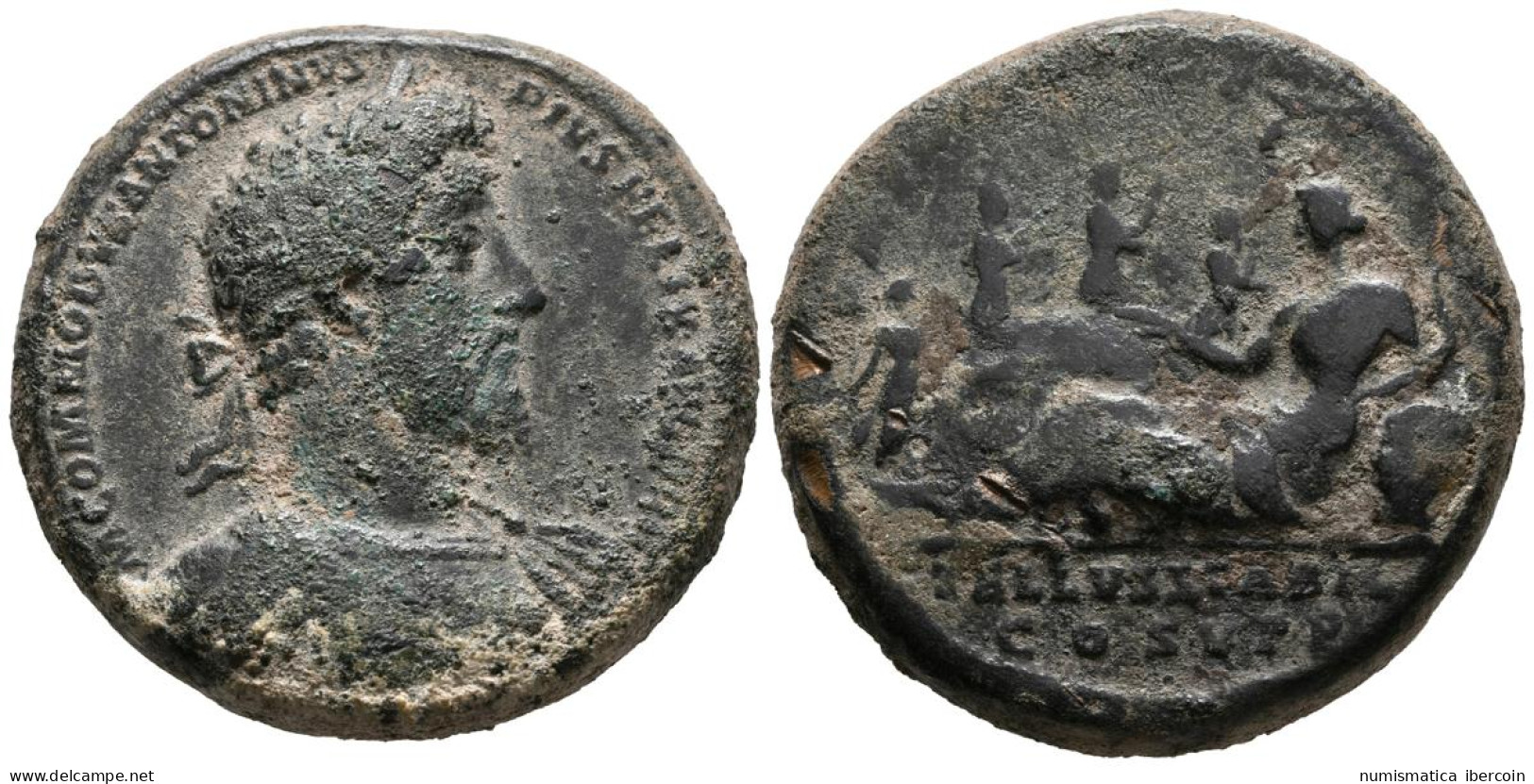 COMODO. Medallón. (Ae. 56,72g/38mm). 186-187 D.C. Roma. Anv: M COMMODVS ANTONIN - The Anthonines (96 AD To 192 AD)