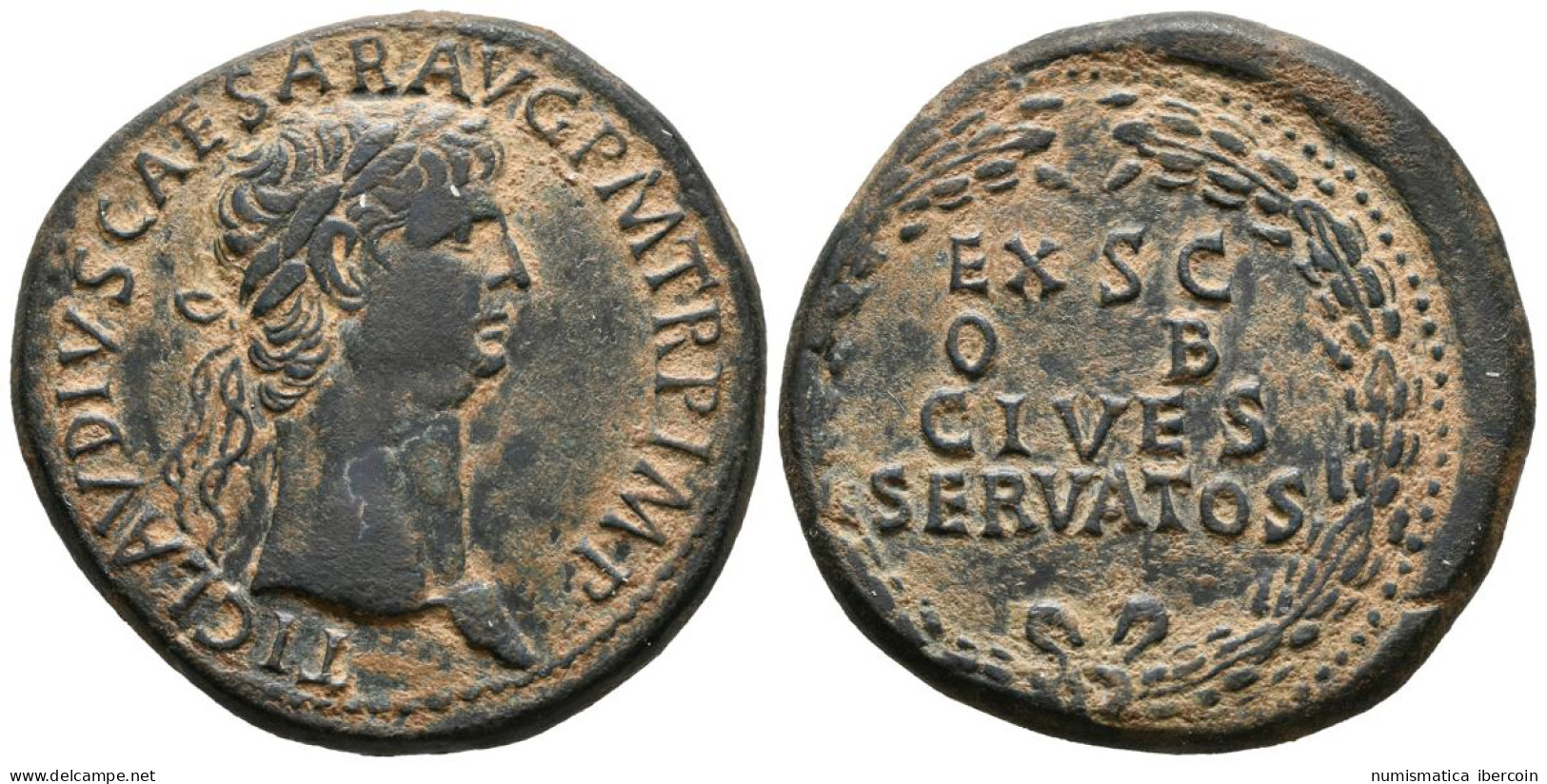 CLAUDIO. Sestercio. (Ae. 27,49g/36mm). 41-50 D.C. Roma. Anv: TI CLAVDIVS CAESAR - The Julio-Claudians (27 BC To 69 AD)