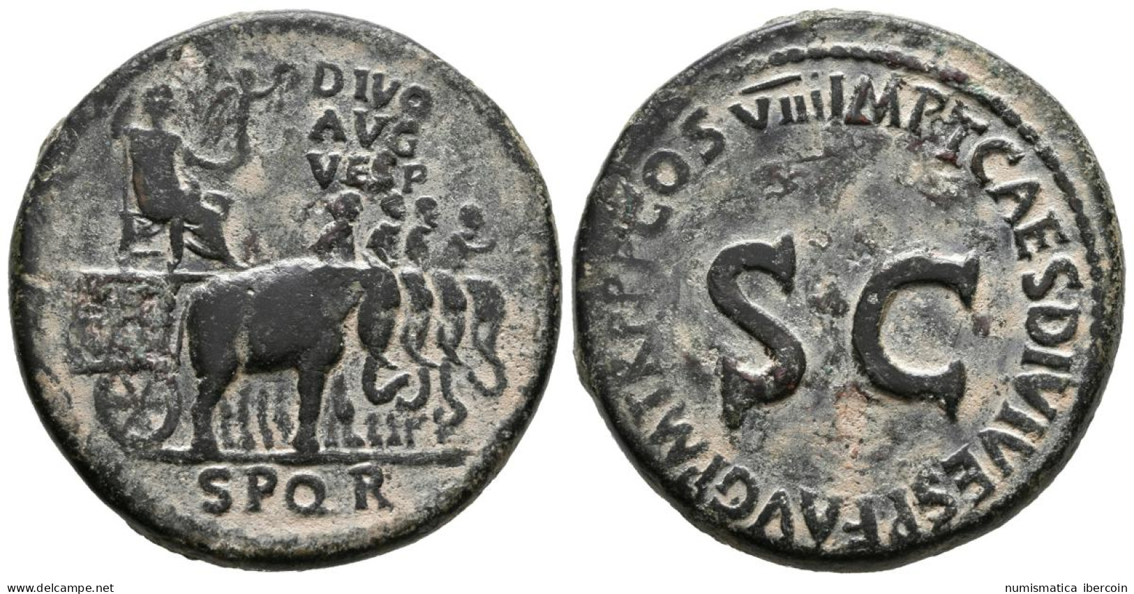 VESPASIANO. Sestercio. (Ae. 23,00g/32mm). 80-81 D.C. Roma. Anv: Vespasiano Sent - The Flavians (69 AD To 96 AD)