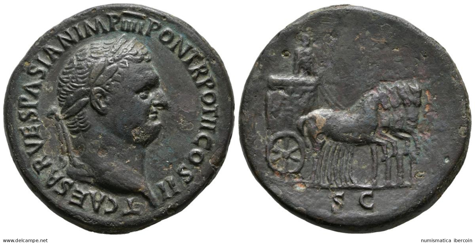 TITO. Sestercio. (Ae. 23,75g/33mm). 72-73 D.C. Roma. Anv: T CAESAR VESPASIAN IM - La Dinastía Flavia (69 / 96)