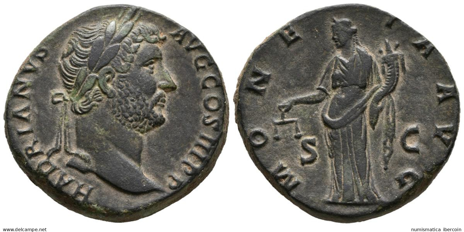 ADRIANO. Sestercio. (Ae. 23,66g/31mm). 134-138 D.C. Roma. Anv: HADRIANVS AVG CO - Die Antoninische Dynastie (96 / 192)