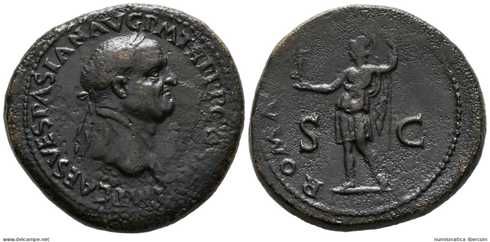 VESPASIANO. Sestercio. (Ae. 28,06g/36mm). 71 D.C. Roma. (RIC 190). Anv: IMP CAE - The Flavians (69 AD To 96 AD)