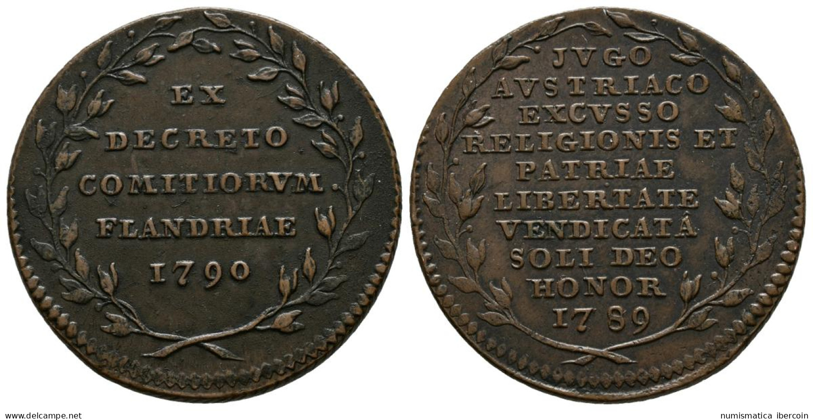 BELGICA. Conmemoración De La Independencia De Flandes. 1790. (Ae. 11,67g/32mm). - Altri & Non Classificati