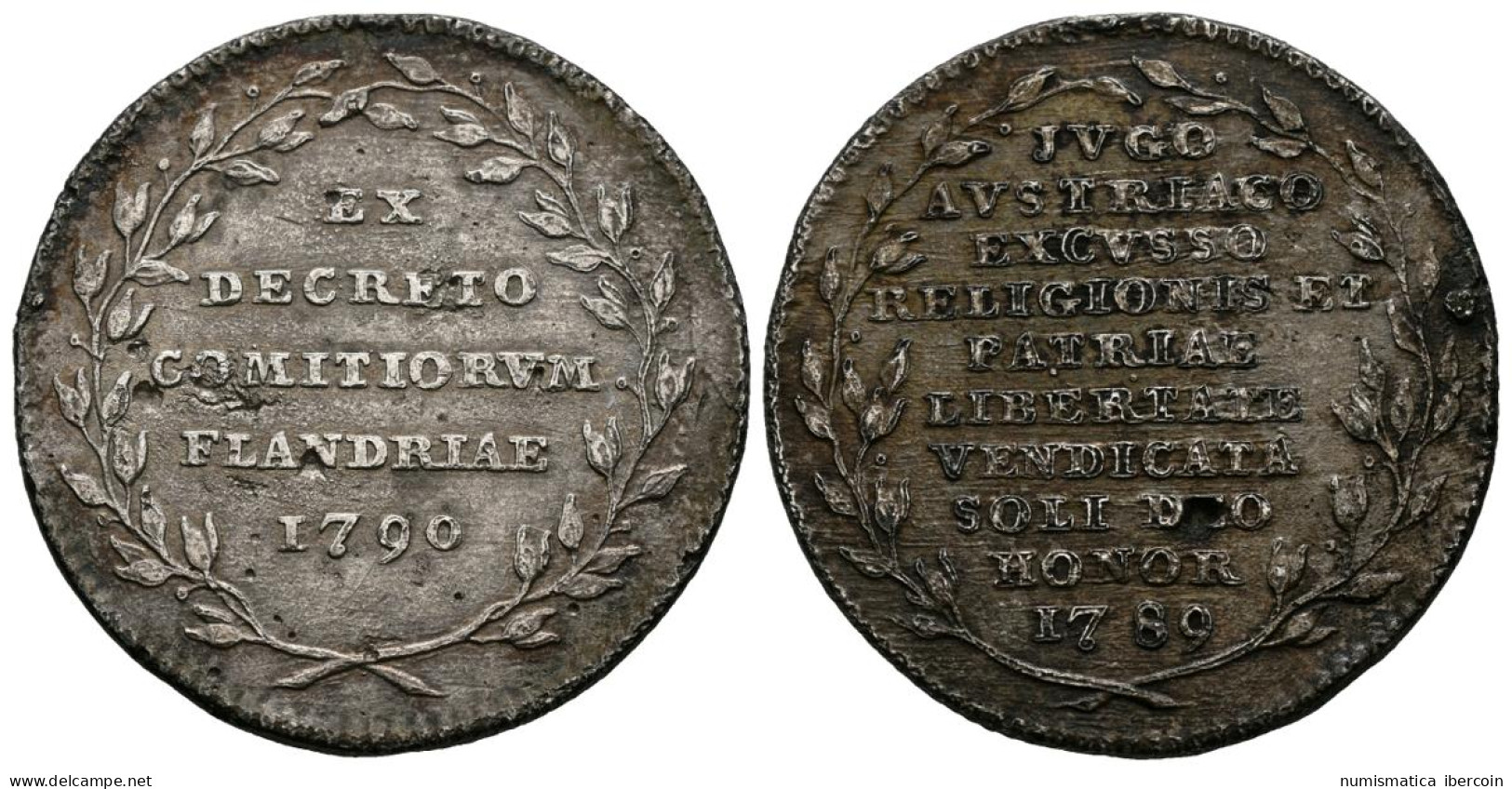 BELGICA. Conmemoración De La Independencia De Flandes. 1790. (Ar. 12,50g/32mm). - Autres & Non Classés