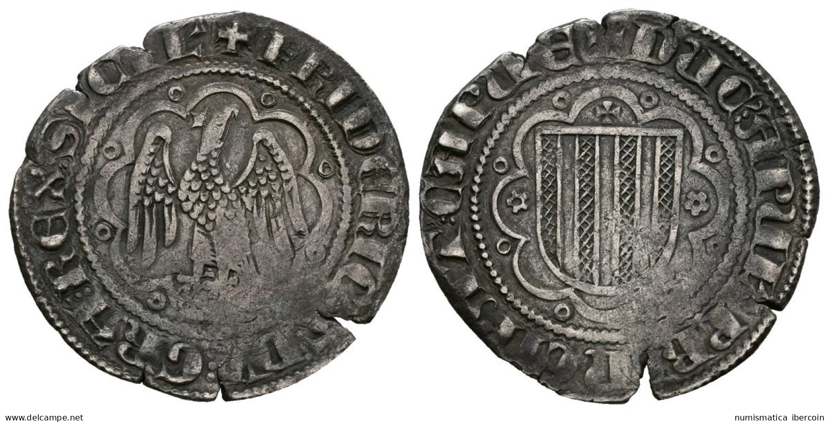 FREDERIC III DE SICILIA. Pirral. (1296-1337). Sicilia. A/ Leyenda: + FRIDICVS / - Premières Frappes