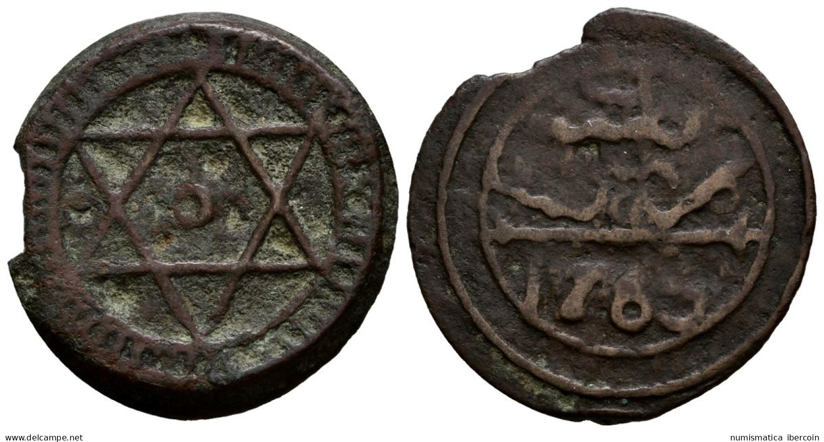 MARRUECOS. 4 Falus. (Ae. 10,73g/30mm). 1765. (C#166.2). MBC. - Andere & Zonder Classificatie