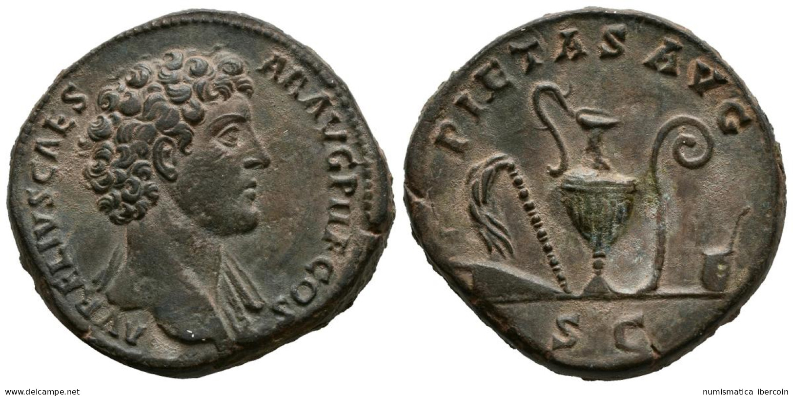 MARCO AURELIO. Sestercio. (Ae. 31,03g/34mm). (RIC 1234a). 140-144 D.C. Roma. An - La Dinastía Antonina (96 / 192)