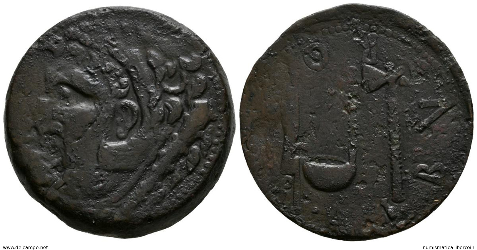 GADES (Cádiz). Sestercio. (Ae. 35,81g/32mm). 27 A.C.-14 D.C. (FAB-1364). Anv: C - Other & Unclassified