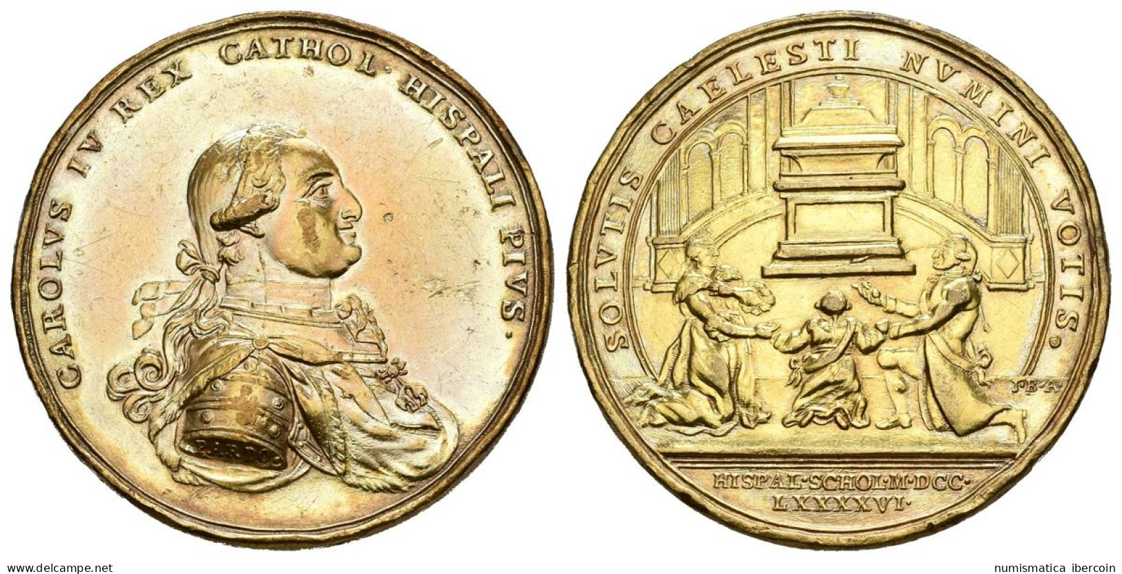 CARLOS IV (1788-1808). Voto De Los Reyes Y Príncipe Fernando En La Academia De  - Andere & Zonder Classificatie