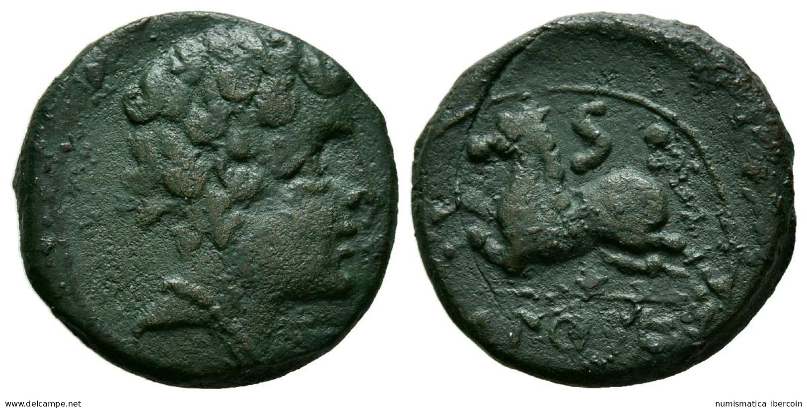 ICALCUNSCEN (Iniesta, Cuenca). Semis. (Ae. 3,93g/17mm). 120-20 A.C. (FAB-1419). - Other & Unclassified