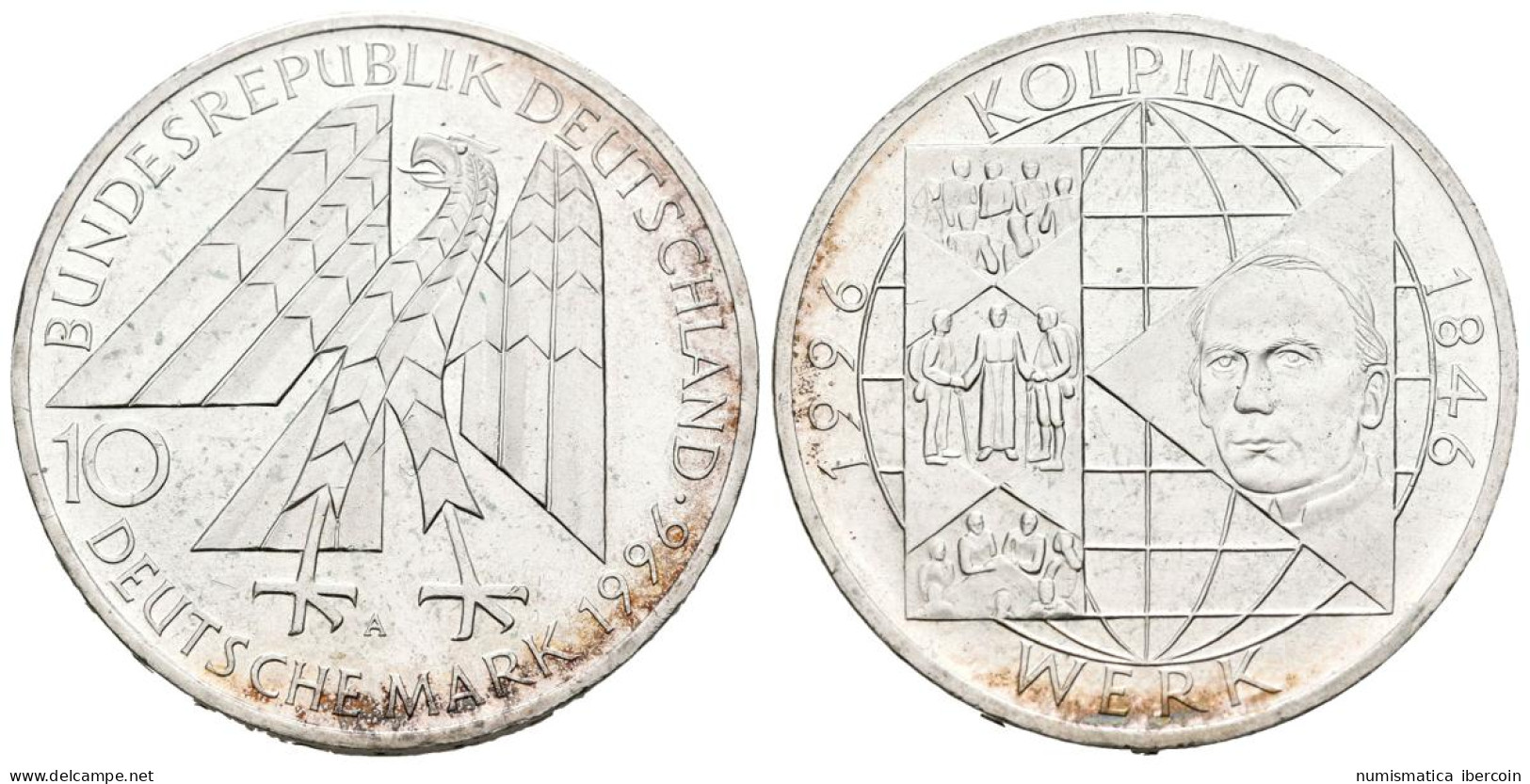 ALEMANIA. 10 Marcos (Ar. 15,45g/33mm). 1996. Berlín A. 150 Aniversario Adolfo K - Otros & Sin Clasificación