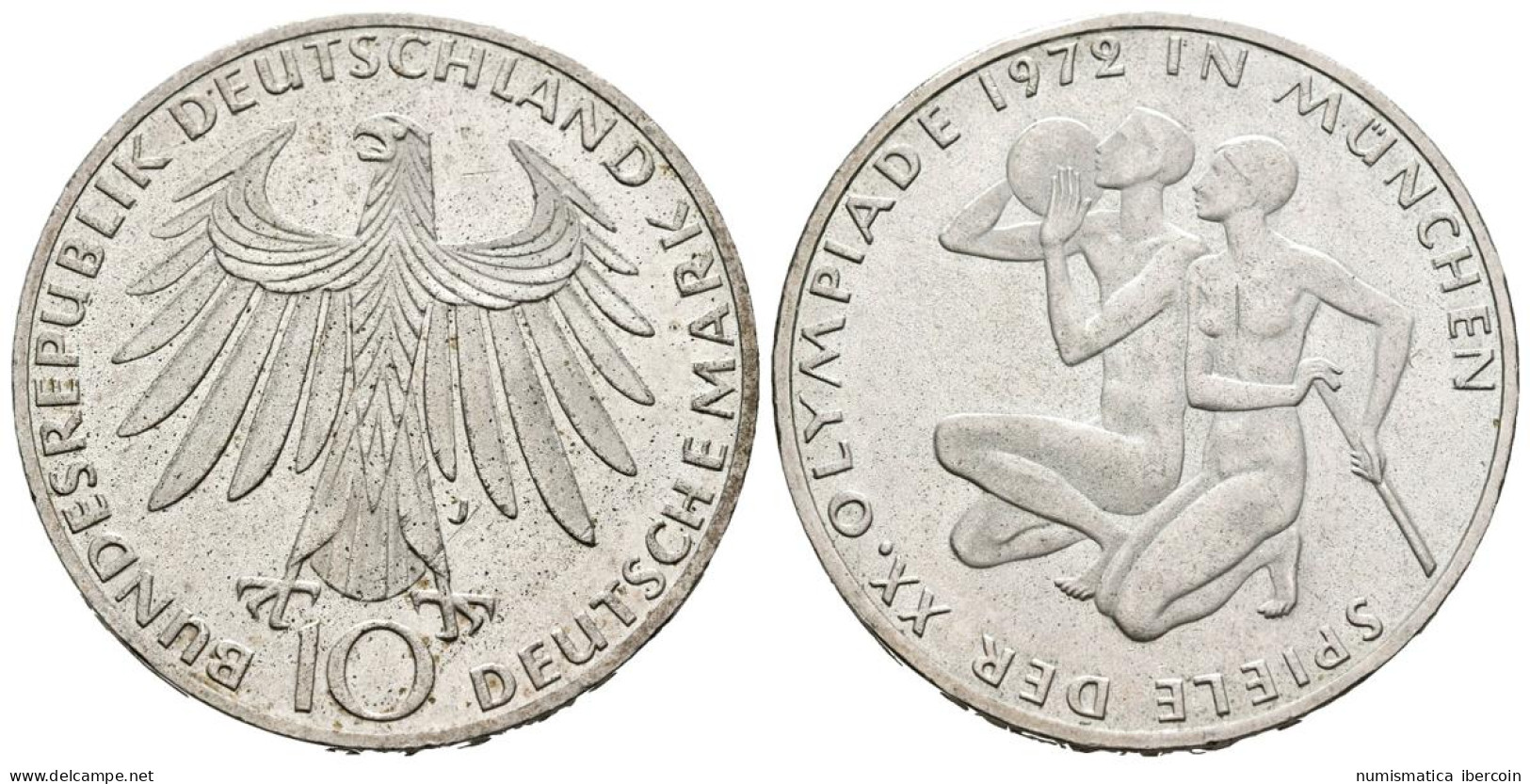 ALEMANIA. 10 Marcos (Ar. 15,56g/33mm). 1972. Hamburgo J. Juegos Olímpicos De Mu - Autres & Non Classés