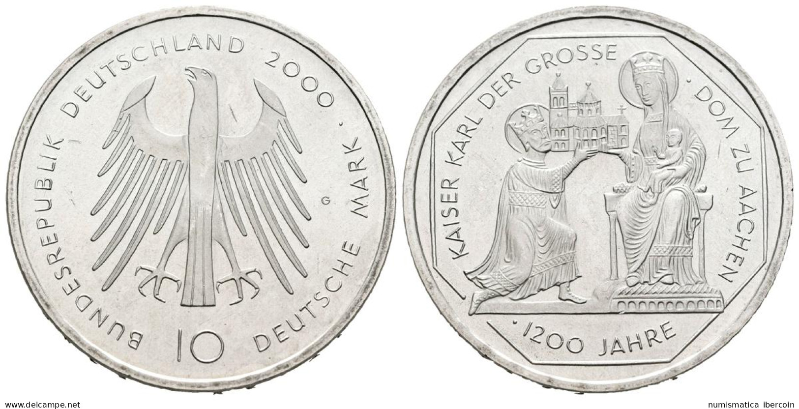 ALEMANIA. 10 Marcos (Ar. 15,47g/33mm). 2000. Karlsruhe G. 1200 Aniversario Cate - Andere & Zonder Classificatie