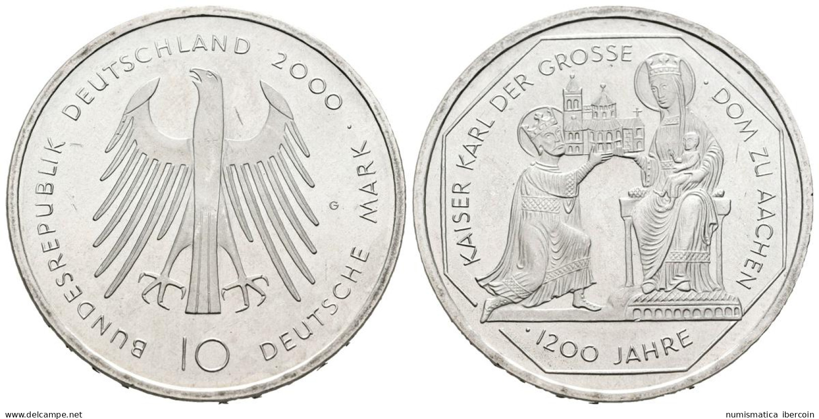 ALEMANIA. 10 Marcos (Ar. 15,47g/33mm). 2000. Karlsruhe G. 1200 Aniversario Cate - Autres & Non Classés
