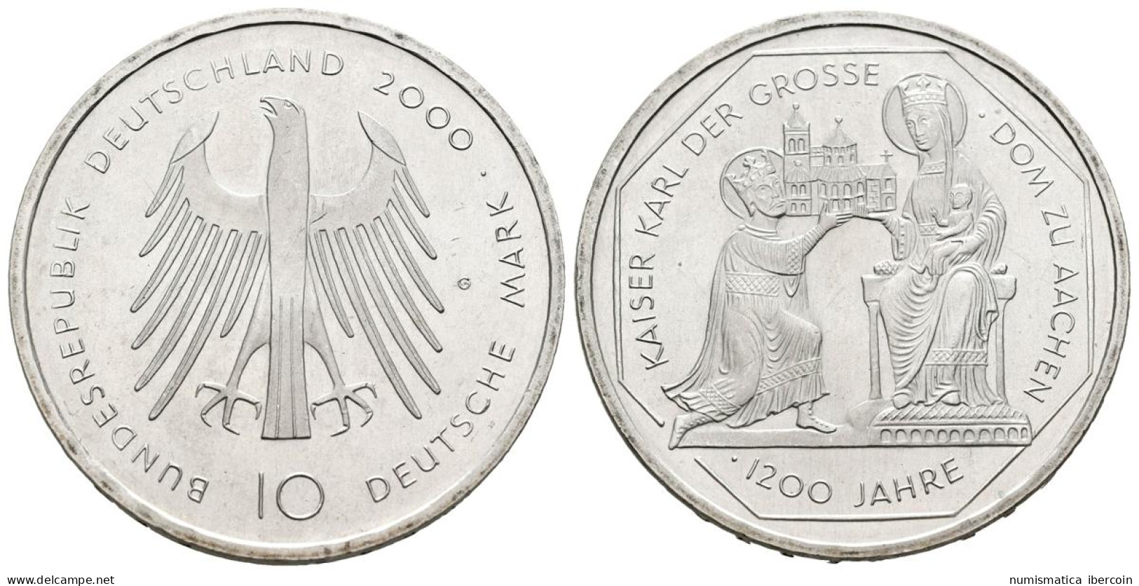 ALEMANIA. 10 Marcos (Ar. 15,45g/33mm). 2000. Karlsruhe G. 1200 Aniversario Cate - Autres & Non Classés