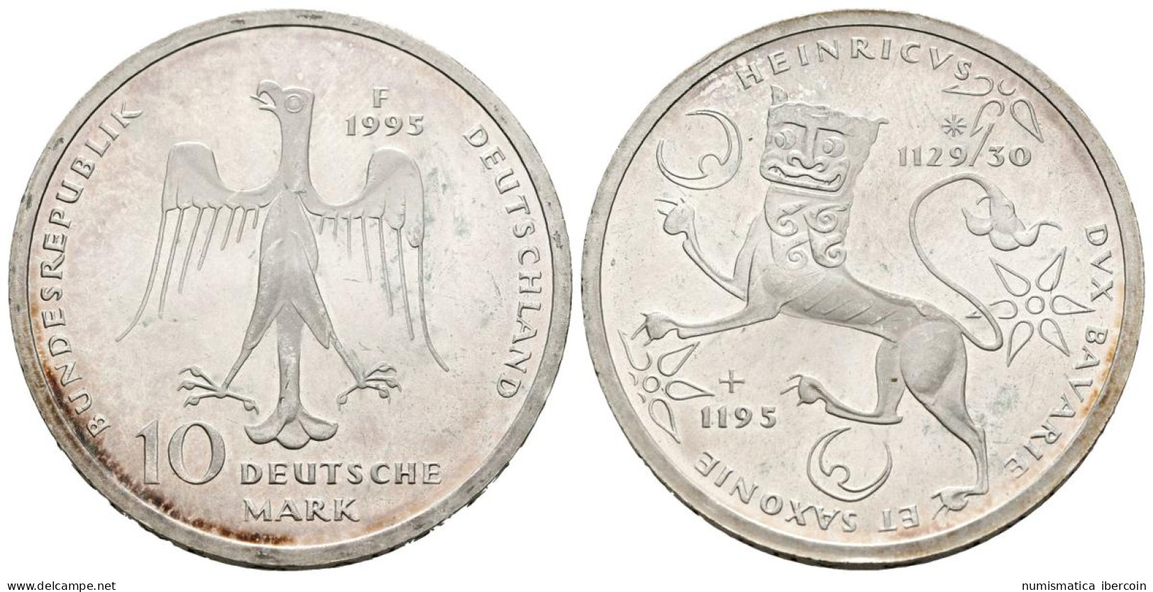 ALEMANIA. 10 Marcos (Ar. 15,58g/33mm). 1995. Stuttgar F. 800 Aniversario De La  - Autres & Non Classés