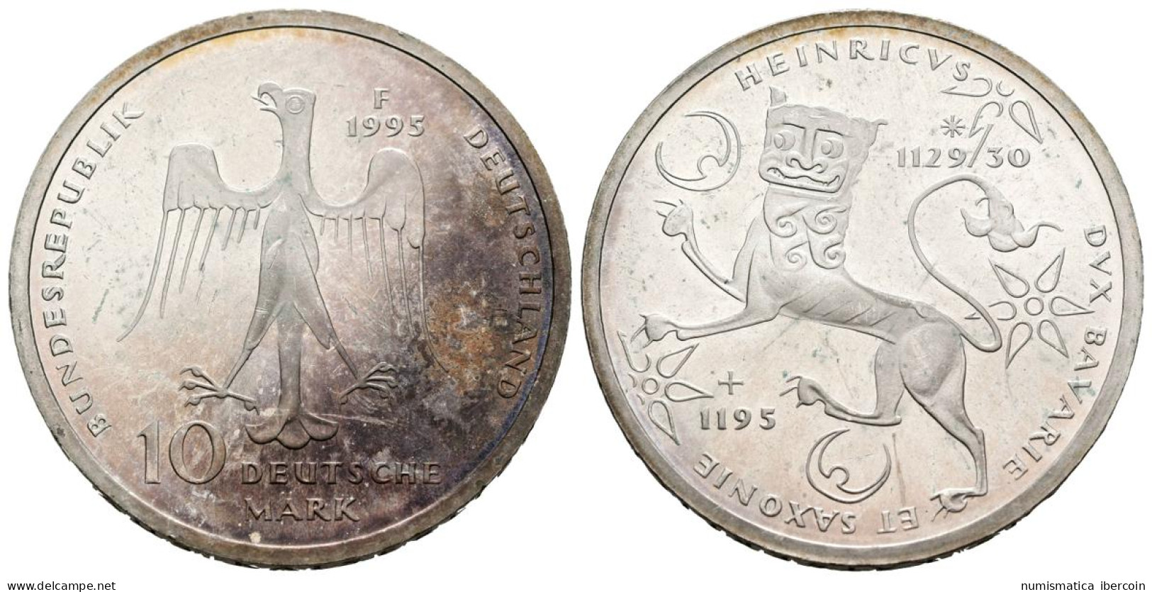 ALEMANIA. 10 Marcos (Ar. 15,58g/33mm). 1995. Stuttgar F. 800 Aniversario De La  - Otros & Sin Clasificación