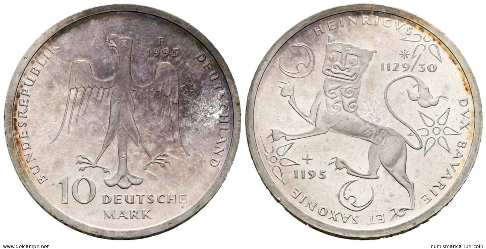 ALEMANIA. 10 Marcos (Ar. 15,57g/33mm). 1995. Stuttgar F. 800 Aniversario De La  - Otros & Sin Clasificación