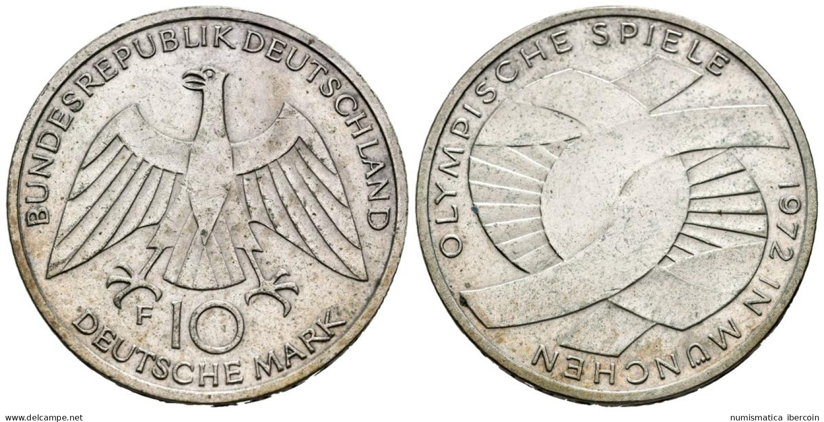 ALEMANIA. 10 Marcos (Ar. 15,51g/33mm). 1972. Stuttgart F. Juegos Olímpicos De M - Otros & Sin Clasificación