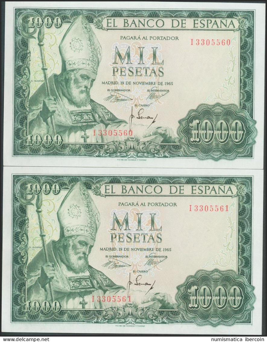 1000 Pesetas. 19 De Noviembre De 1965. Pareja Correlativa. Serie I. (Edifil 201 - Other & Unclassified