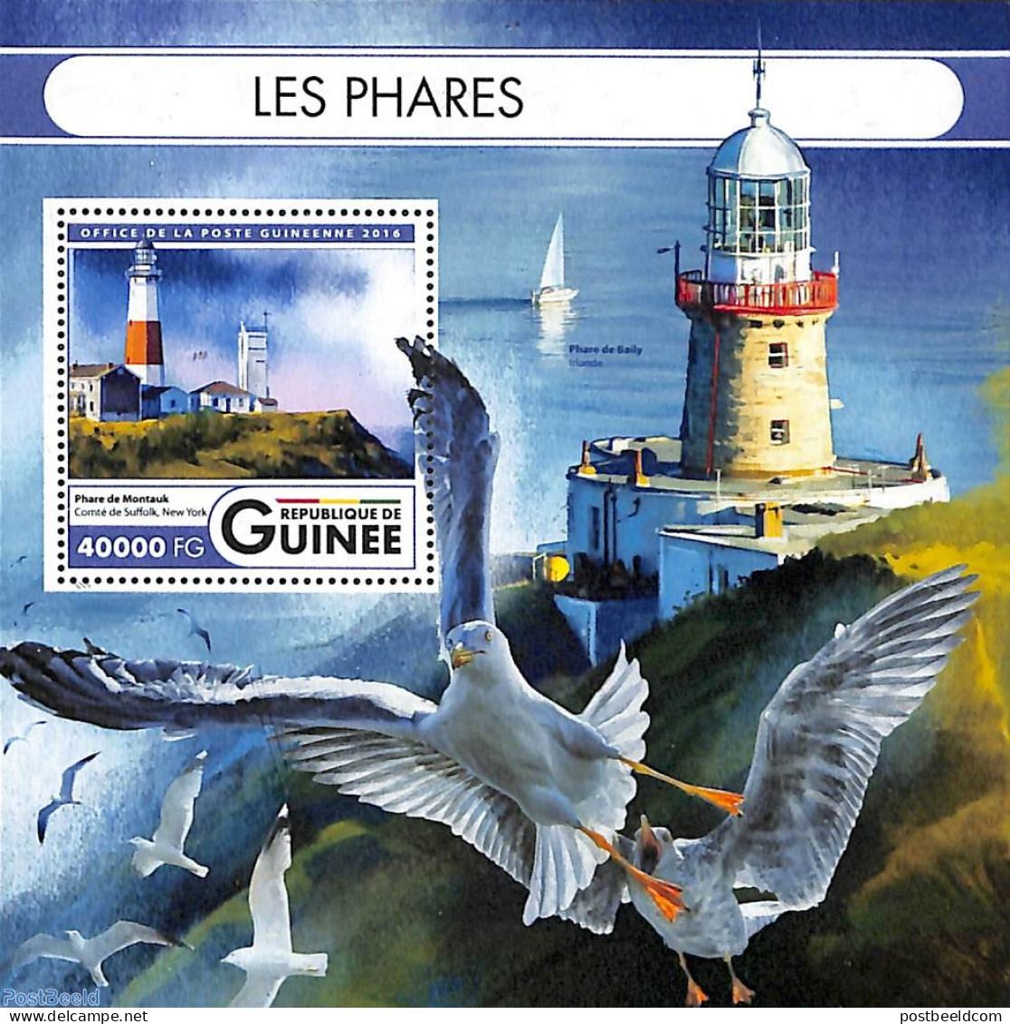 Guinea, Republic 2016 Lighthouse S/s, Mint NH, Nature - Various - Birds - Lighthouses & Safety At Sea - Phares