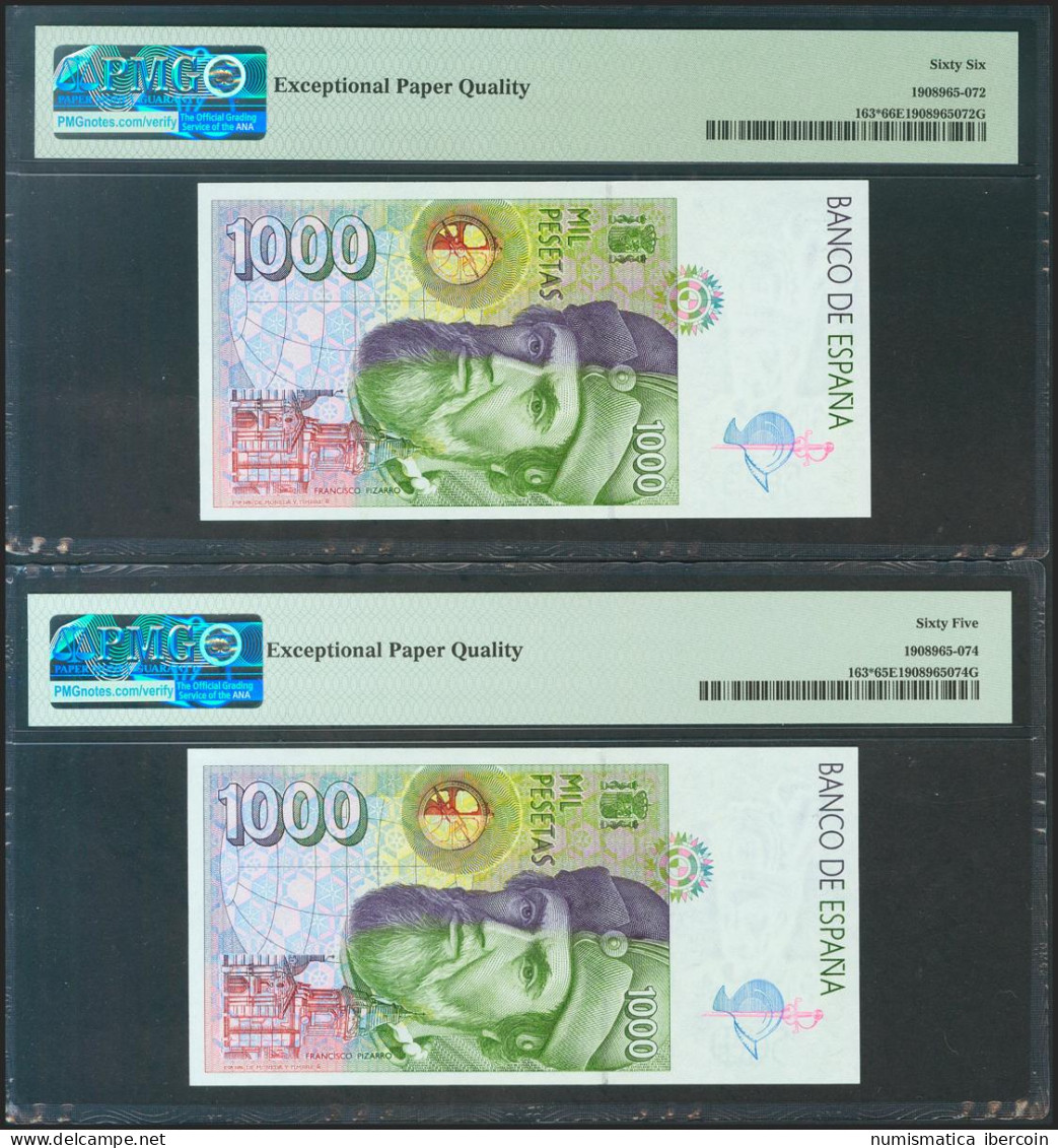 1000 Pesetas. 12 De Octubre De 1992. Pareja Correlativa. Serie Especial 9A. (Ed - Autres & Non Classés