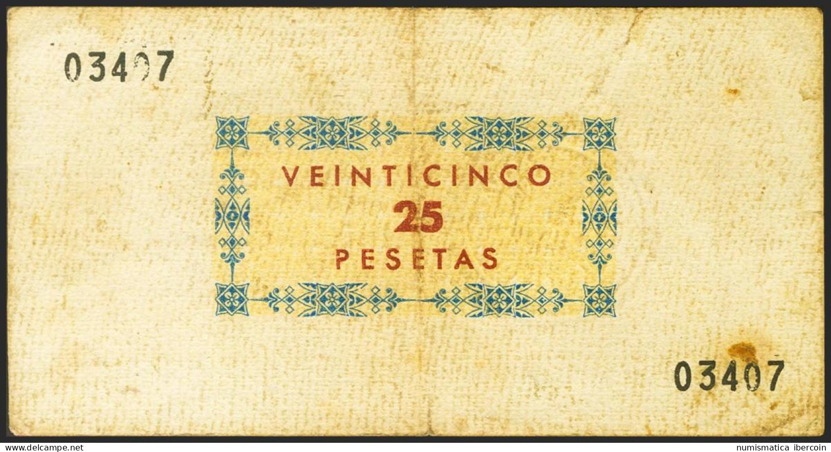 IGUALADA (BARCELONA). 25 Pesetas. 1 De Septiembre De 1961. Cooperativa De Consu - Autres & Non Classés