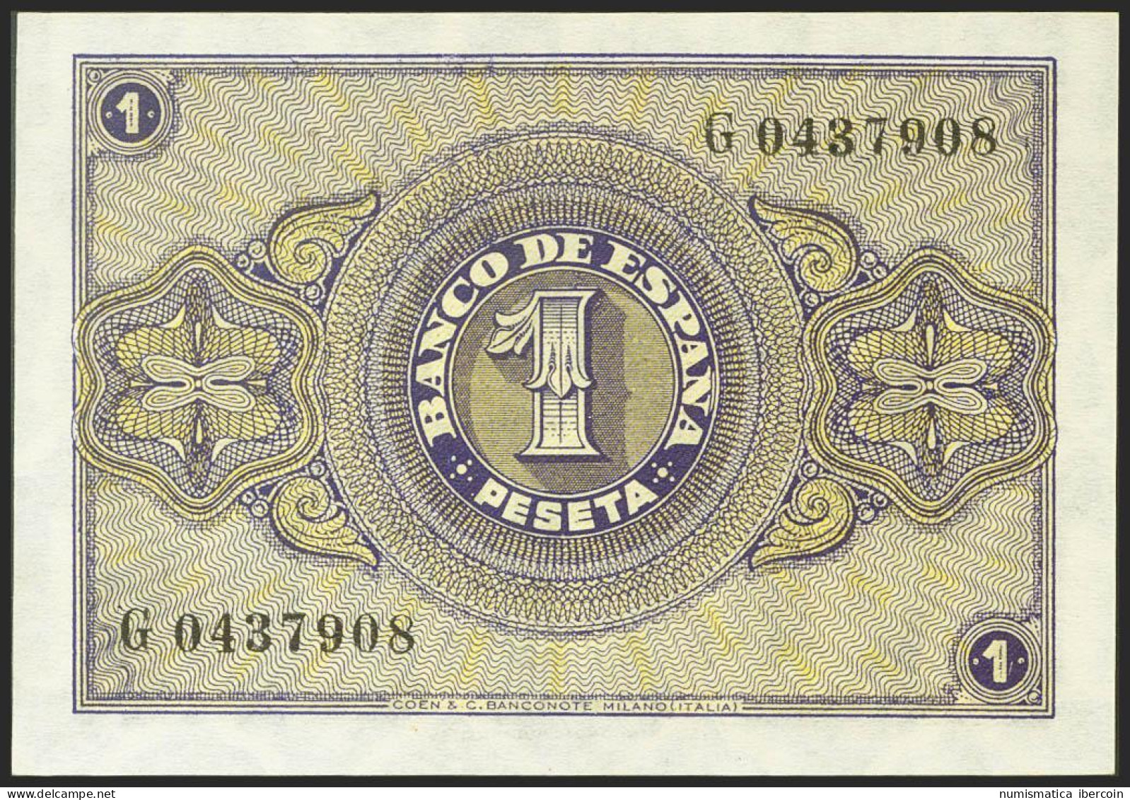 1 Peseta. 30 De Abril De 1938. Serie G. (Edifil 2021: 428a). Apresto Original.  - Sonstige & Ohne Zuordnung