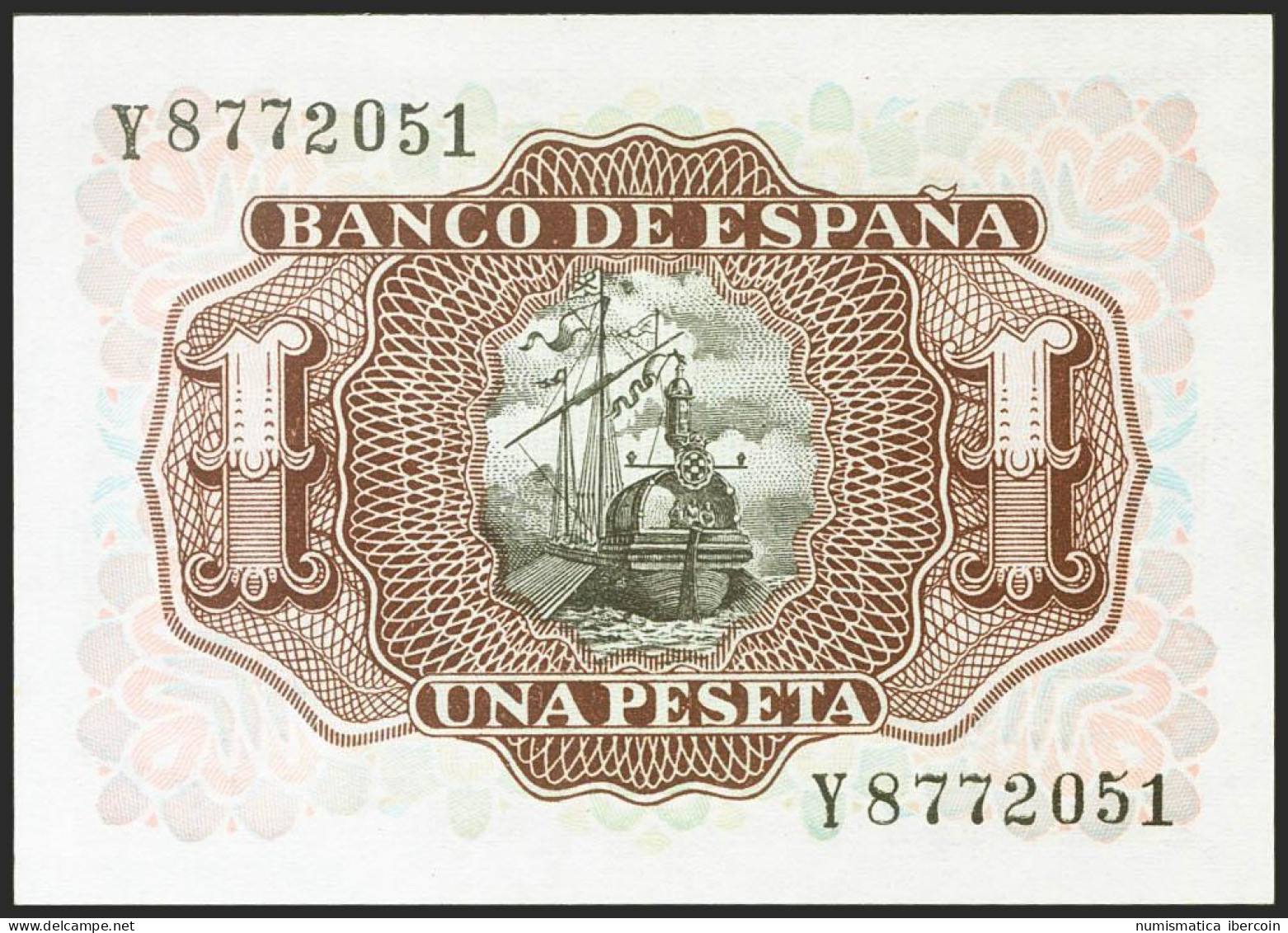 1 Peseta. 22 De Julio De 1953. Serie Y. (Edifil 2021: 465a). Apresto Original.  - Otros & Sin Clasificación