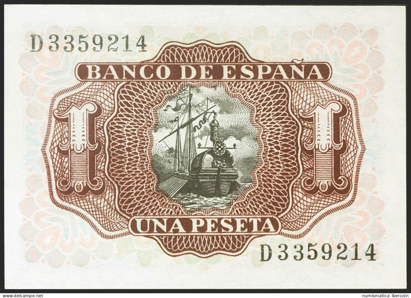 1 Peseta. 22 De Julio De 1953. Serie D. (Edifil 2021: 465a). Apresto Original.  - Otros & Sin Clasificación