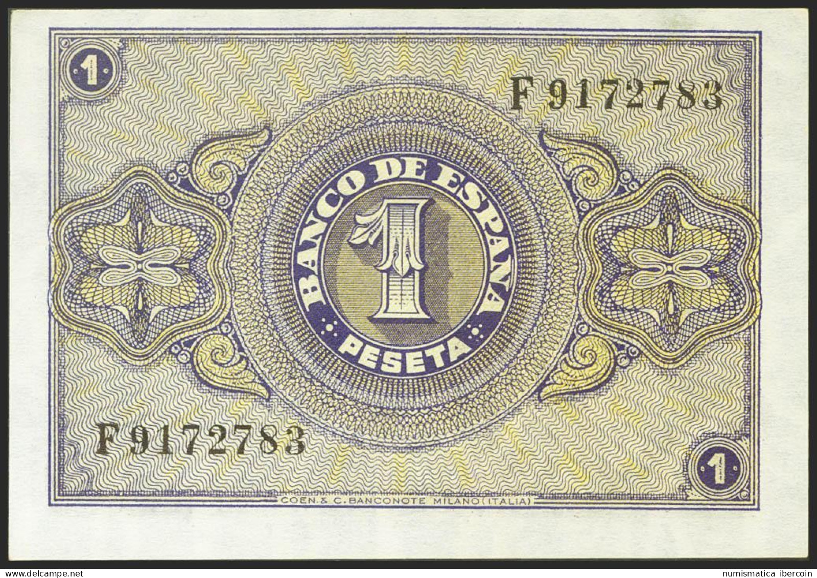 1 Peseta. 30 De Abril De 1938. Serie F. (Edifil 2021: 428a). Apresto Original.  - Andere & Zonder Classificatie