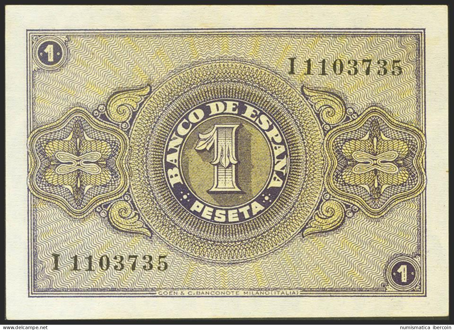 1 Peseta. 30 De Abril De 1938. Serie I. (Edifil 2021: 428a). Apresto Original.  - Otros & Sin Clasificación