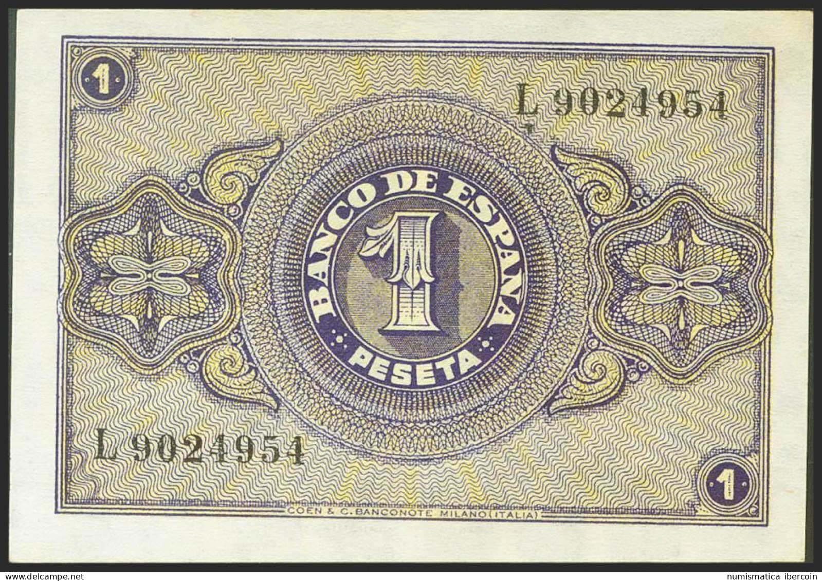 1 Peseta. 30 De Abril De 1938. Serie L. (Edifil 2021: 428a). Apresto Original.  - Sonstige & Ohne Zuordnung